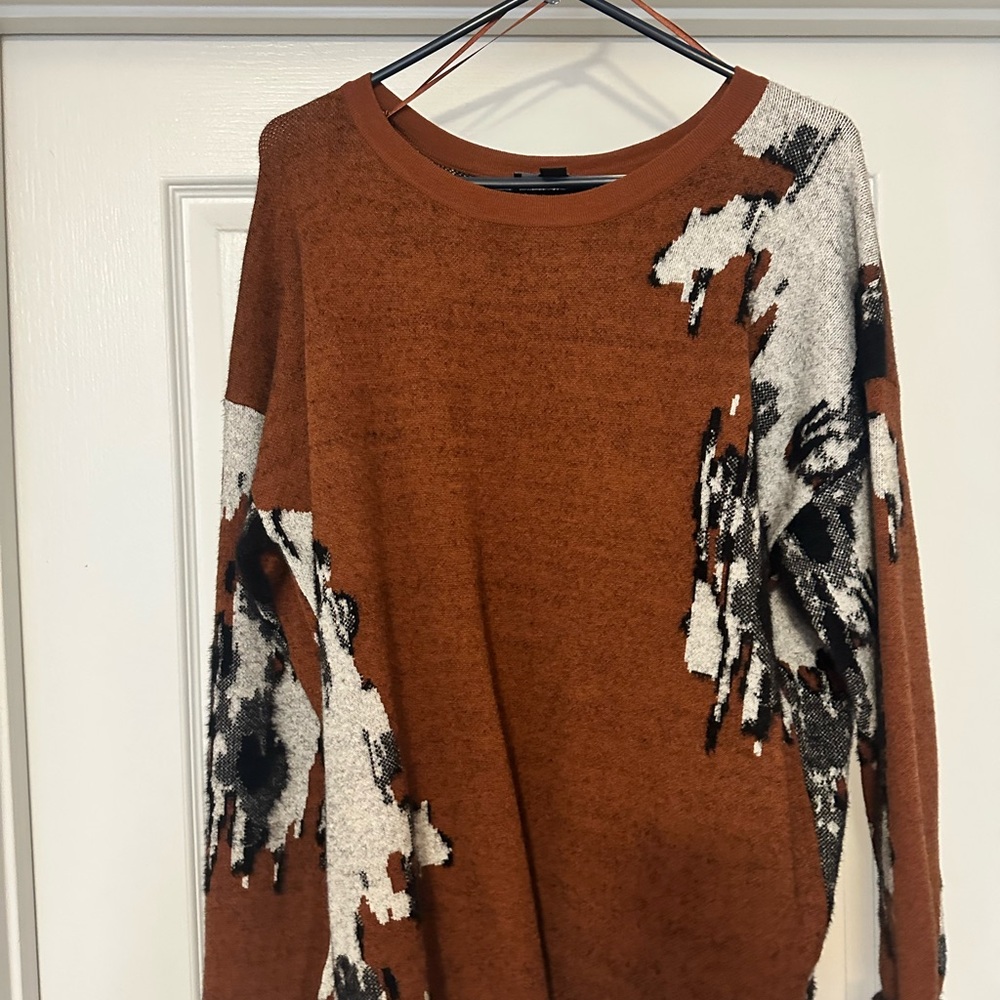 Rust Orange Patterned Sweater
